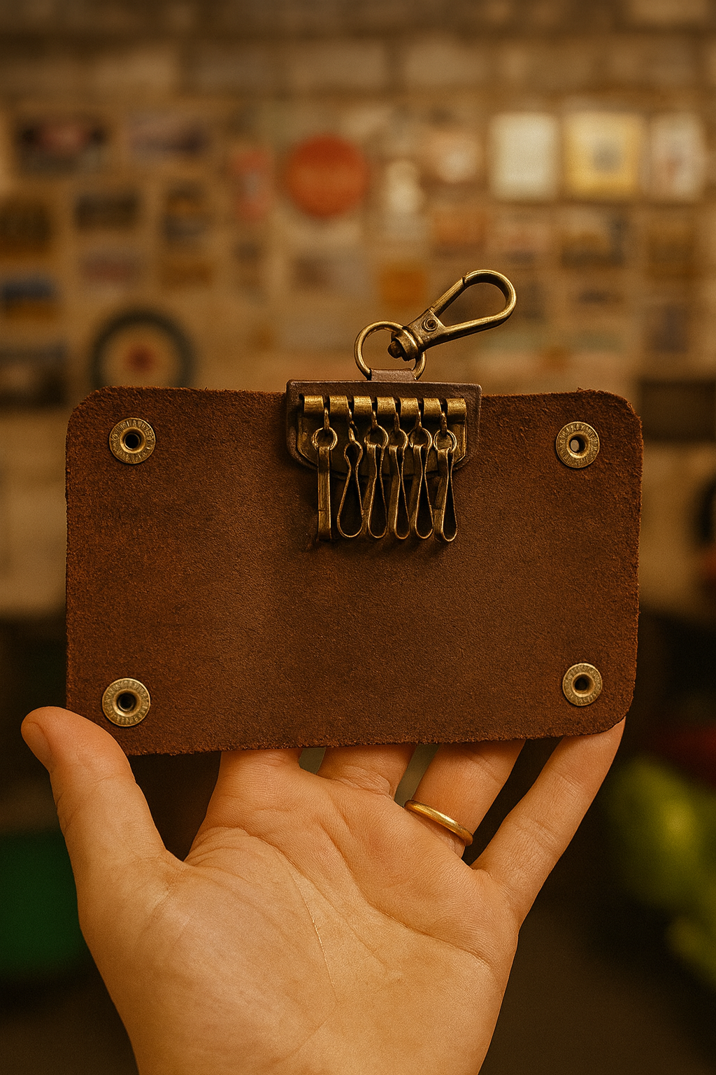 🔑 Portallaves de cuero personalizado MotorBloc