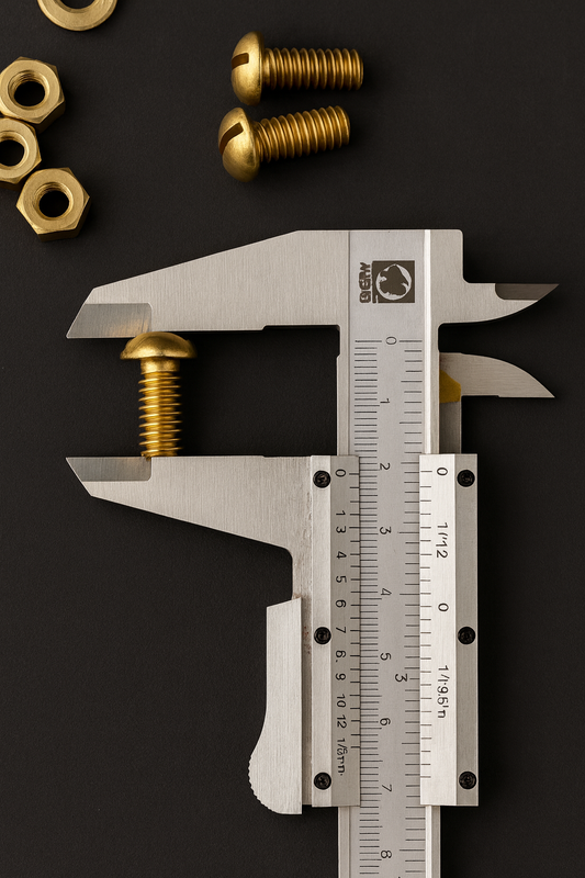 Juego de 4 tornillos de latón antiguo años 50 + tuercas y arandelas