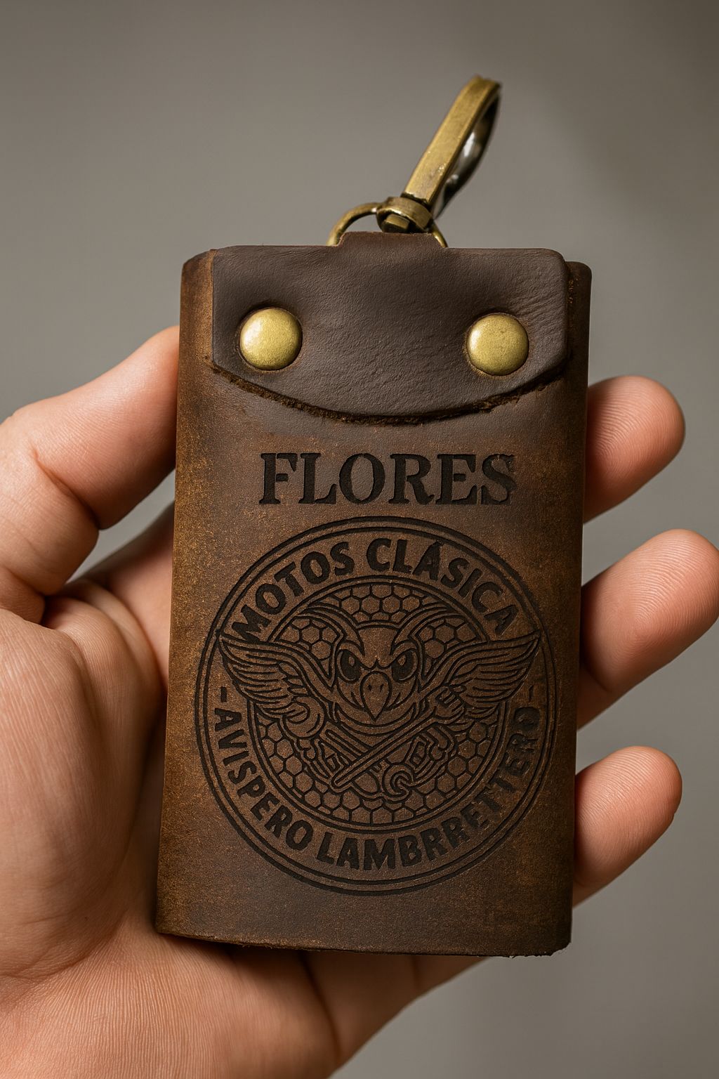 🔑 Portallaves de cuero personalizado MotorBloc
